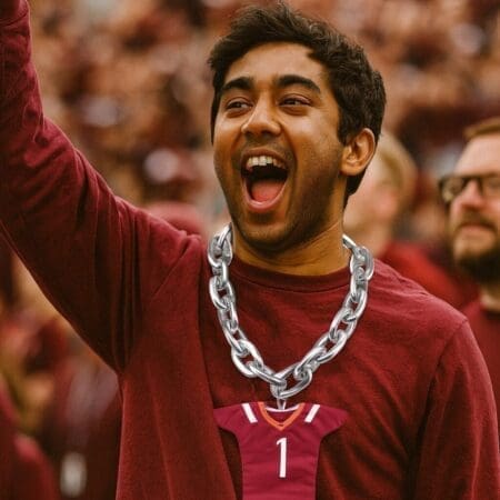 Virginia Tech Fan Chain Football #25